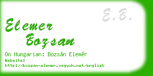 elemer bozsan business card